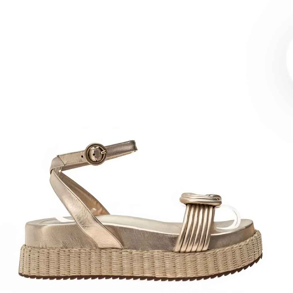 Alexandre Birman Gold Vicky Ankle Strap Platform Sandals